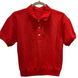 Everlane Red Polo Shirt XS or S Preppy 90s Classic Uniform Essential Cotton